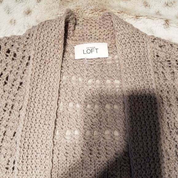 Ann Taylor Loft Long Gray Knit Cardigan Sweater - Picture 4 of 5